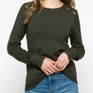 Stitch Fix PINK CLOVER Carson Crew Neck Dark Grey Sweater NWT | Size XXL